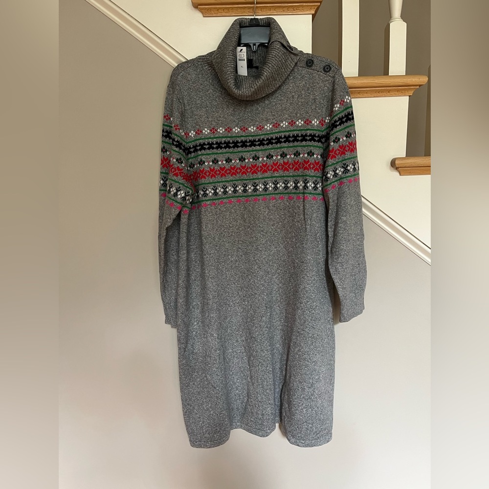 Talbots Size XL Gray knit dress